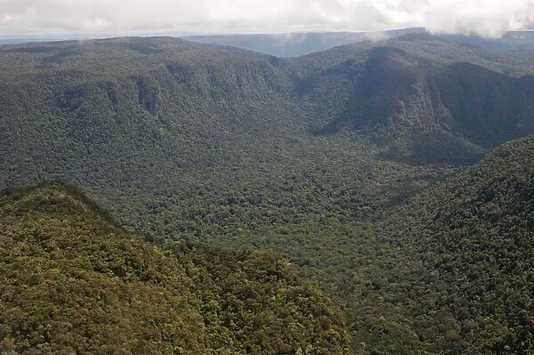 Aerial view of mountainous rainforest in Guyana, South America