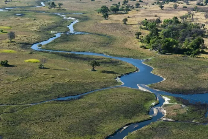 Framed Print : Aerial view of the Okavango Delta, Botswana, Africa Framed Print : Aerial view of the Okavango Delta, Botswana, Africa