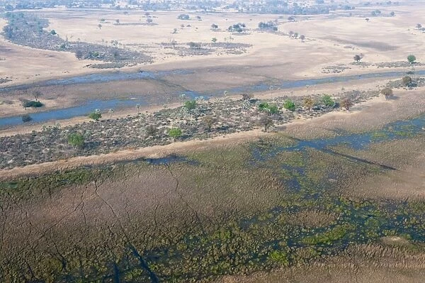 Aerial view of Okavango delta, Botswana, Africa