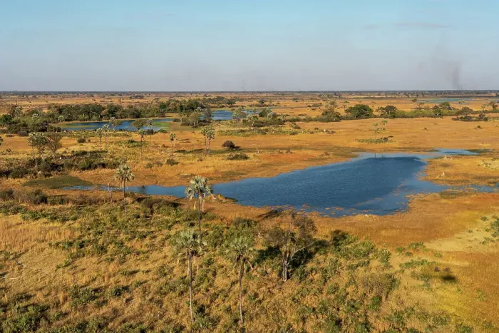 Framed Print : Aerial view of the Okavango Delta, UNESCO World Heritage Site, Botswana, Africa