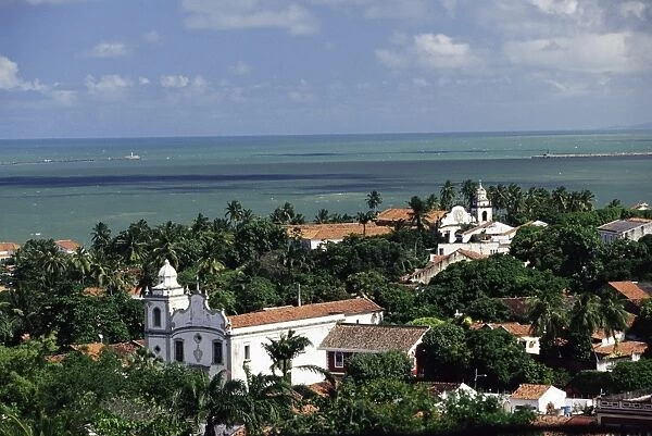 Aerial view of Olinda, Per, Brazil, South America