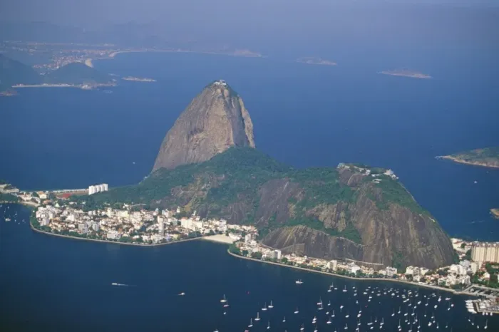 Framed Print : Aerial view of Pao de Acucar (Sugar Loaf mountain), Rio de Janeiro, Brazil, South America