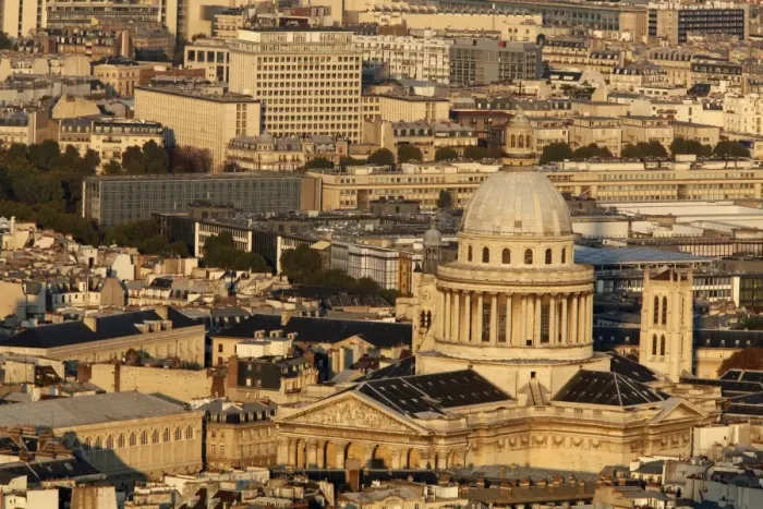 Framed Print : Aerial view of Paris around the Pantheon, Paris, France, Europe Framed Print : Aerial view of Paris around the Pantheon, Paris, France, Europe