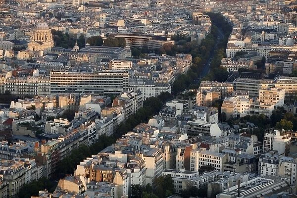 Aerial view of Paris showing Boulevard Montparnasse, Paris, France, Europe