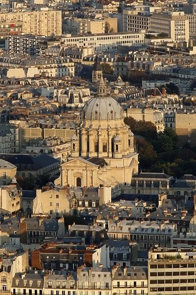 Aerial view of Paris around Val de Grace church, Paris, France, Europe