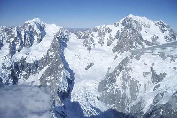 Aerial view of peak of Mount Cook
