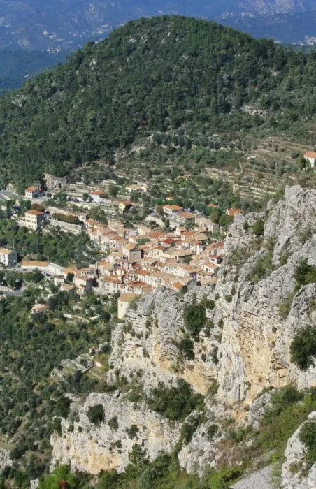 Framed Print : Aerial View of Peille, Provence, France Framed Print : Aerial View of Peille, Provence, France