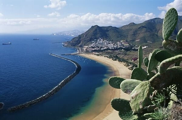 Aerial view of Playa de las Teresitas, Santa Cruz de Tenerife, Tenerife