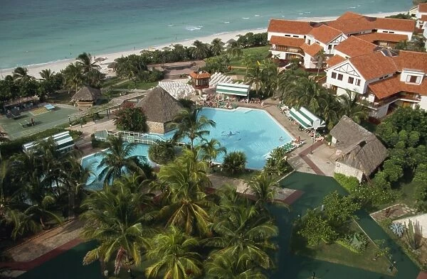 Aerial view of pool, Hotel Bella Costa, Varadero, Cuba, West Indies, Central America
