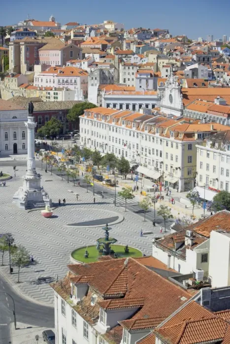 Framed Print : Aerial view of Praca Dom Pedro IV (Rossio Square) and city centre Framed Print : Aerial view of Praca Dom Pedro IV (Rossio Square) and city centre