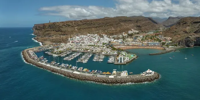 Framed Print : Aerial view of Puerto de Mogan, Gran Canaria, Canary Islands, Spain, Atlantic, Europe Framed Print : Aerial view of Puerto de Mogan, Gran Canaria, Canary Islands, Spain, Atlantic, Europe