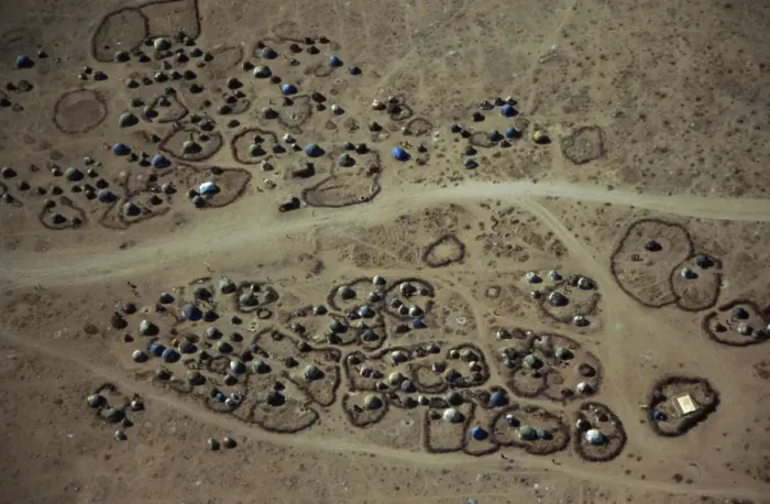 Framed Print : Aerial view of refugee camps, Darwanaji, Ethiopia, Africa Framed Print : Aerial view of refugee camps, Darwanaji, Ethiopia, Africa