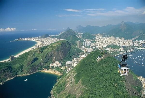 Aerial view of Rio and the Copacabana beach from Sugar Loaf, in Rio de Janeiro