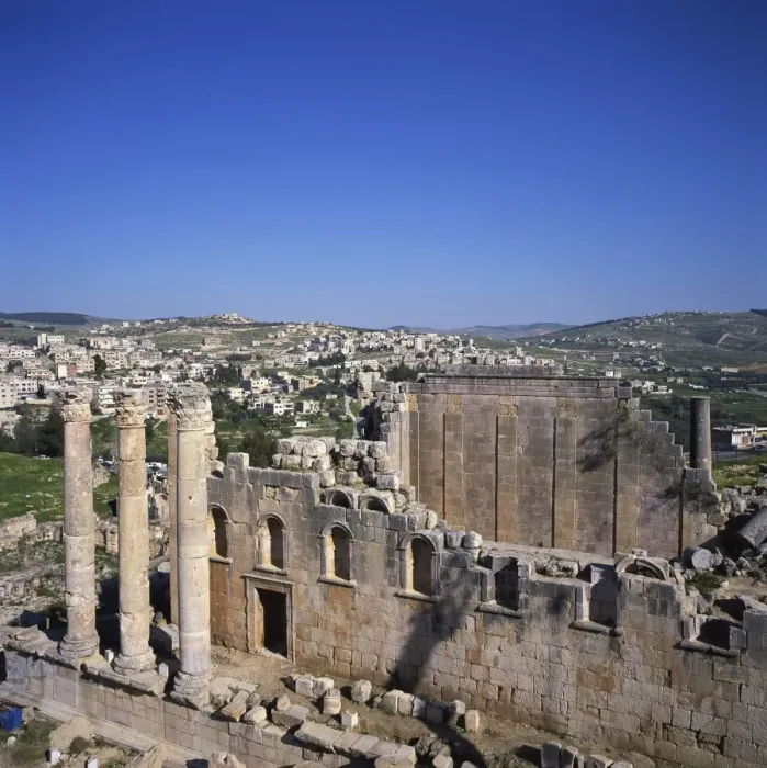 Framed Print : Aerial view over the Roman Temple of Zeus Framed Print : Aerial view over the Roman Temple of Zeus