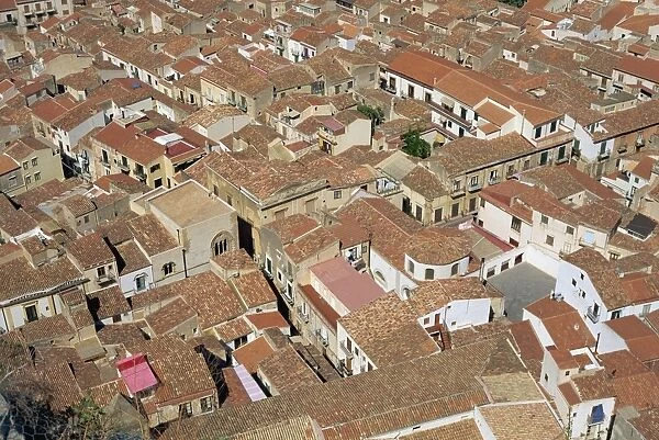 Aerial view of roof tops of the city centre seen from the rock