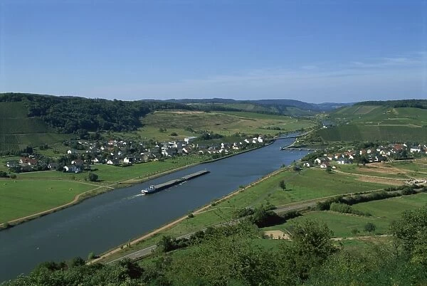 Aerial view of the Saar River near Saarburg