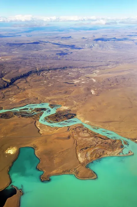 Framed Print : Aerial view of the Santa Cruz River around El Calafate, Patagonia, Argentina, South America Framed Print : Aerial view of the Santa Cruz River around El Calafate, Patagonia, Argentina, South America