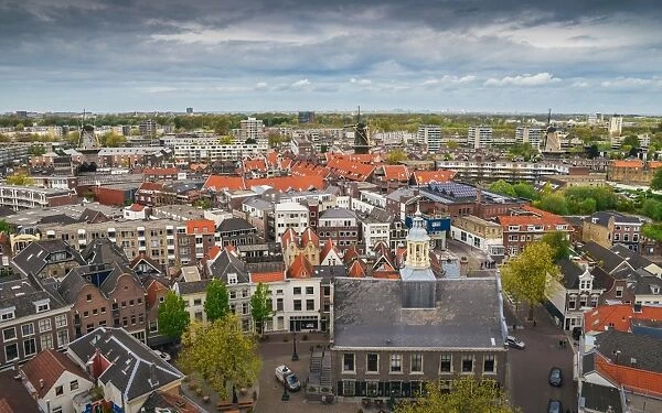 Aerial view of Schiedam, Netherlands, Europe