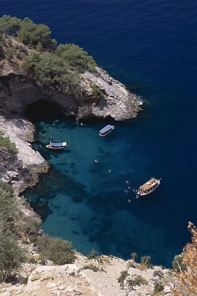 Aerial view of secluded bay