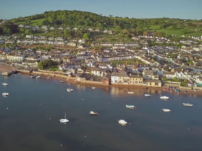 Framed Print : An aerial view of Shaldon, a popular village on the shore of the estuary of the River Teign, near Teignmouth, on the south coast of Devon, England, United Kingdom, Europe Framed Print : An aerial view of Shaldon, a popular village on the shore of the estuary of the River Teign, near Teignmouth, on the south coast of Devon, England, United Kingdom, Europe