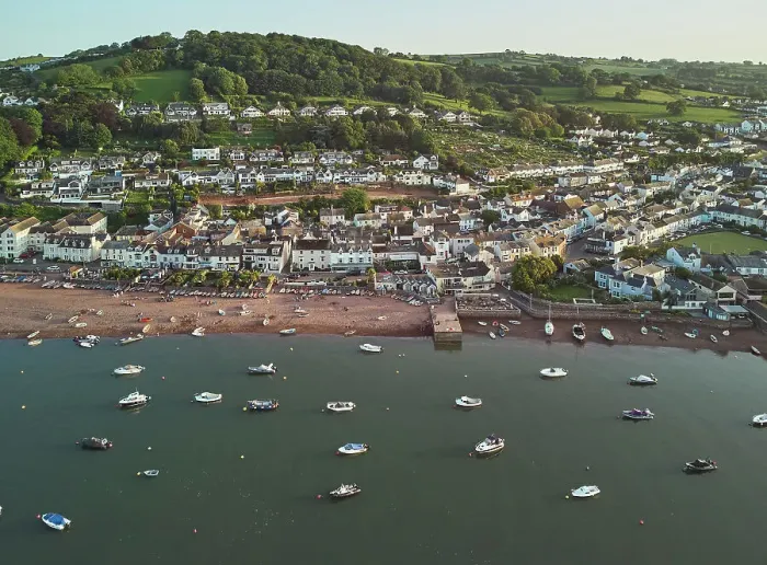 Framed Print : An aerial view of Shaldon, a popular village on the shore of the River Teign estuary, near Teignmouth, south coast of Devon, England, United Kingdom, Europe Framed Print : An aerial view of Shaldon, a popular village on the shore of the River Teign estuary, near Teignmouth, south coast of Devon, England, United Kingdom, Europe