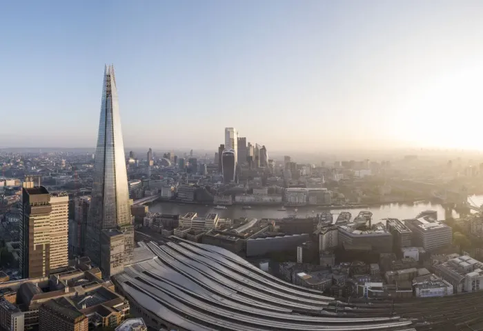 Framed Print : Aerial View of The Shard and City of London, London, England, United Kingdom, Europe Framed Print : Aerial View of The Shard and City of London, London, England, United Kingdom, Europe