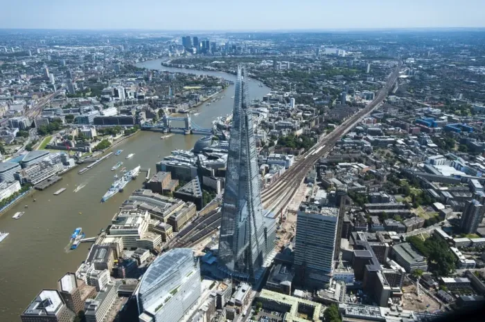 Framed Print : An aerial view of The Shard, standing at 309. 6 metres high, the tallest buliding in Europe Framed Print : An aerial view of The Shard, standing at 309. 6 metres high, the tallest buliding in Europe