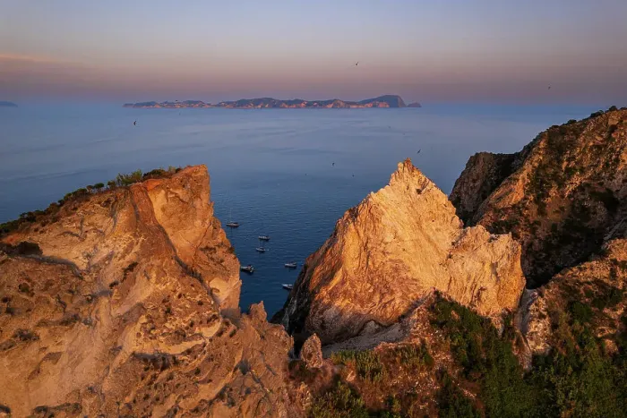 Framed Print : Aerial view of sharp cliffs of Palmarola island at sunset with the island of Ponza in the background, Ponza island, Tyrrhenian Sea, Pontine islands, Latina Province, Latium (Lazio), Italy, Europe Framed Print : Aerial view of sharp cliffs of Palmarola island at sunset with the island of Ponza in the background, Ponza island, Tyrrhenian Sea, Pontine islands, Latina Province, Latium (Lazio), Italy, Europe
