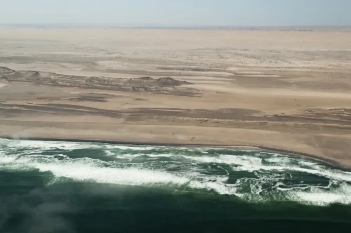 Framed Print : Aerial view of Skeleton Coast, Namibia, Africa Framed Print : Aerial view of Skeleton Coast, Namibia, Africa
