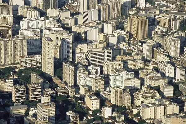 Aerial view of skyscrapers in Centro (downtown), Rio de Janeiro, Brazil, South America