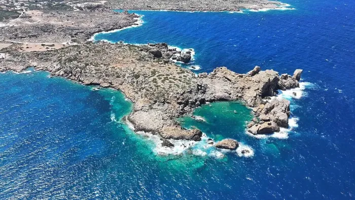 Framed Print : Aerial view of a small peninsula with lagoon near Elafonisi Beach, Crete, Greek Islands, Greece, Europe Framed Print : Aerial view of a small peninsula with lagoon near Elafonisi Beach, Crete, Greek Islands, Greece, Europe