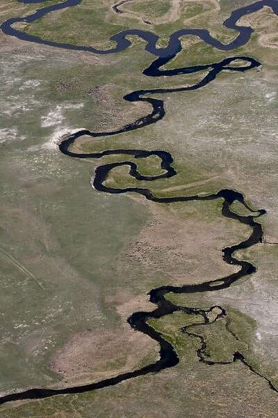 Aerial view of the Snake River, Wyoming, United States of America, North America