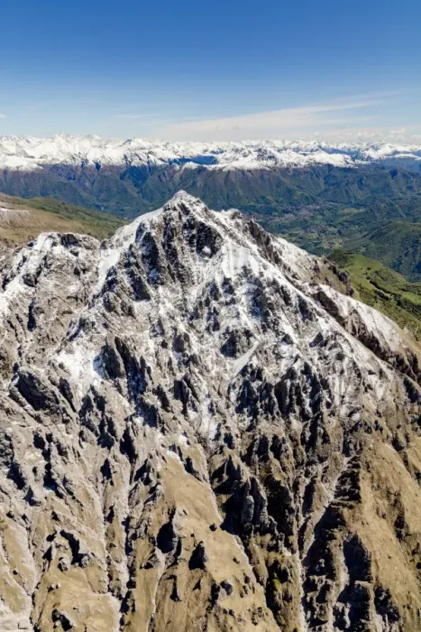 Framed Print : Aerial view of the snowy ridges of the Grignetta mountain in spring, Lecco Province Framed Print : Aerial view of the snowy ridges of the Grignetta mountain in spring, Lecco Province
