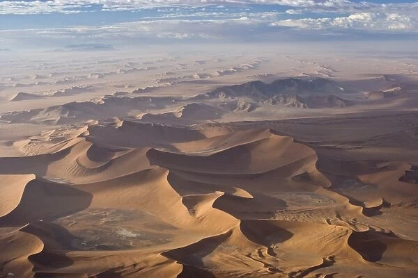 Aerial view, Sossusvlei, Namib Naukluft Park, Namib Desert, Namibia, Africa