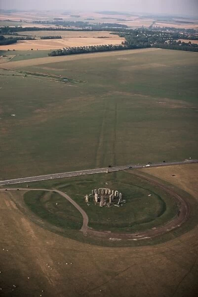 Aerial view of Stonehenge, UNESCO World Heritage Site, Salisbury Plain