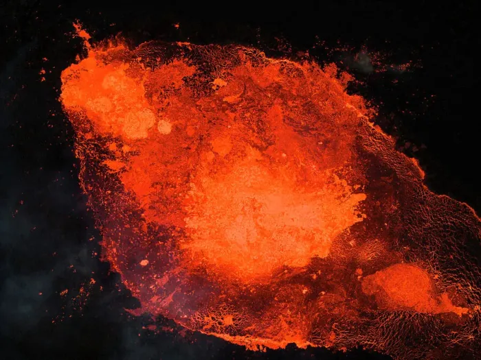 Framed Print : Aerial view taken by airplane of Litli-Hrutur volcano during eruption, Reykjanes peninsula, Iceland, Polar Regions Framed Print : Aerial view taken by airplane of Litli-Hrutur volcano during eruption, Reykjanes peninsula, Iceland, Polar Regions