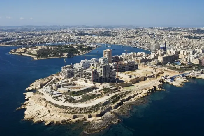 Framed Print : Aerial view of Tigne or Dragutt Point and Manoel Island, Malta, Mediterranean, Europe