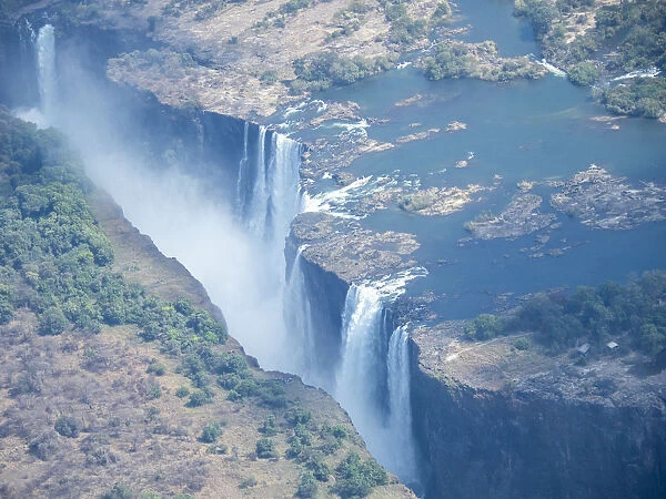 Aerial view of Victoria Falls on the Zambezi River, UNESCO World Heritage Site