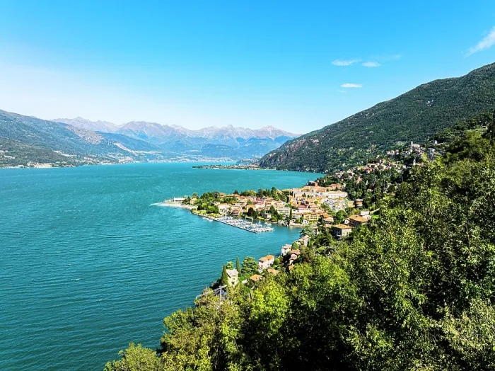 Framed Print : Aerial view of the village of Bellagio and small harbor, Lake Como, Lombardy, Italy Framed Print : Aerial view of the village of Bellagio and small harbor, Lake Como, Lombardy, Italy