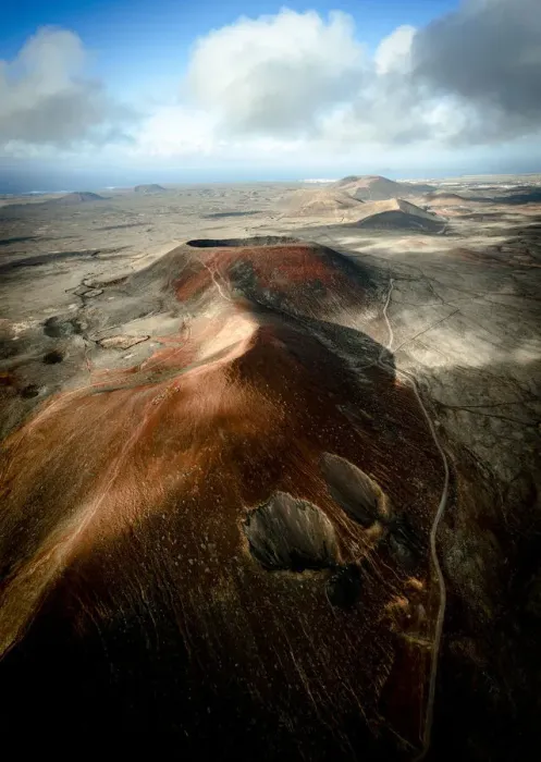 Framed Print : Aerial view of volcanoes at dawn, Corralejo, Fuerteventura, Canary Islands, Spain, Atlantic, Europe Framed Print : Aerial view of volcanoes at dawn, Corralejo, Fuerteventura, Canary Islands, Spain, Atlantic, Europe