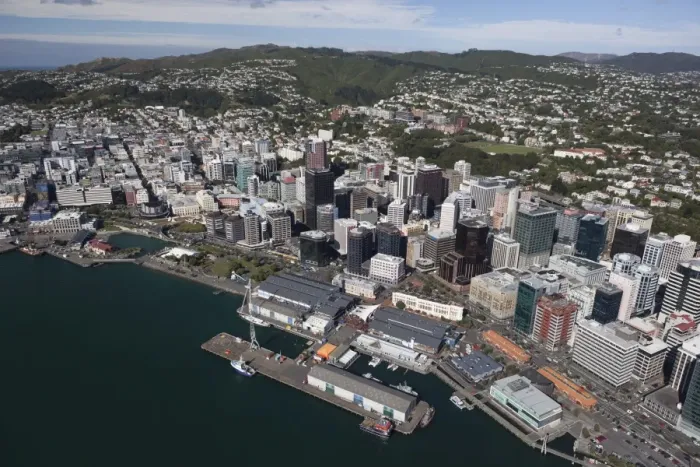 Framed Print : Aerial view of Wellington city centre and Queens Wharf, Wellington, North Island, New Zealand, Pacific Framed Print : Aerial view of Wellington city centre and Queens Wharf, Wellington, North Island, New Zealand, Pacific