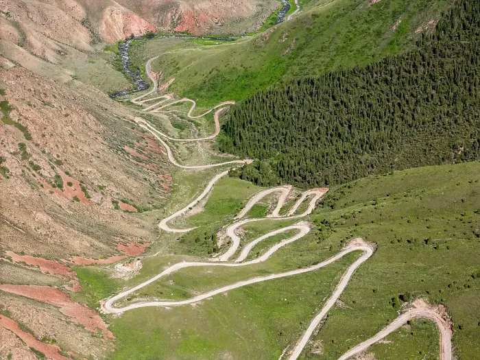 Framed Print : Aerial view of the winding mountain road at Kalmak-Ashu Pass, Kyrgyzstan, Central Asia, Asia Framed Print : Aerial view of the winding mountain road at Kalmak-Ashu Pass, Kyrgyzstan, Central Asia, Asia