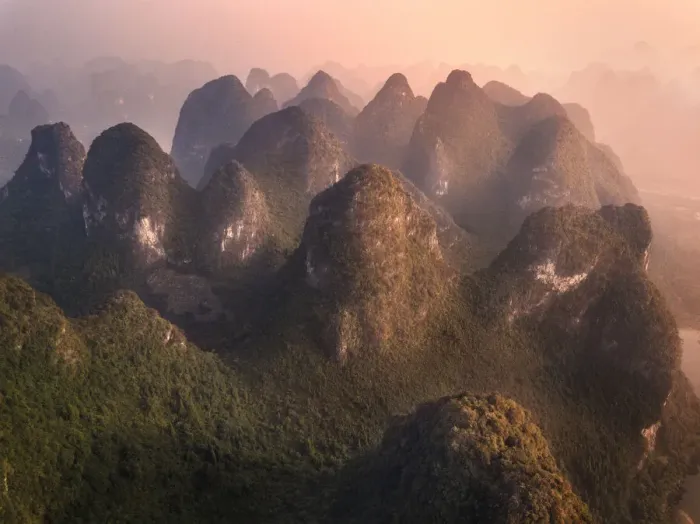 Framed Print : Aerial view of the Yangshuo mountains in the Li River area, Guangxi, China, Asia Framed Print : Aerial view of the Yangshuo mountains in the Li River area, Guangxi, China, Asia
