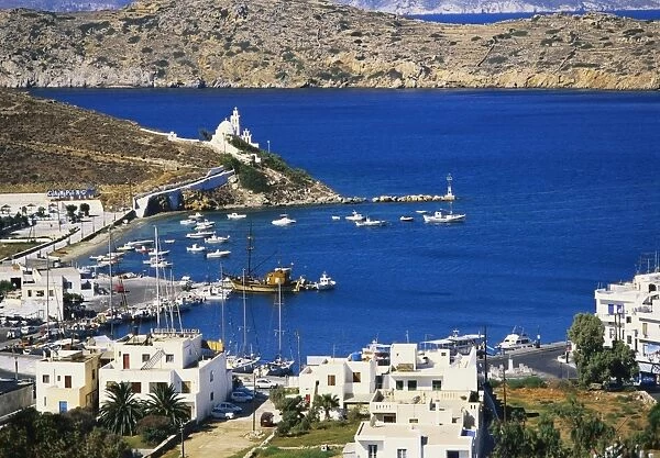 Aerial View of Yialos, Ios, Cyclades, Greece