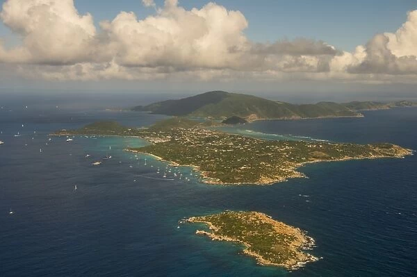 Aerial of Virgin Gorda, British Virgin Islands, West Indies, Caribbean, Central America