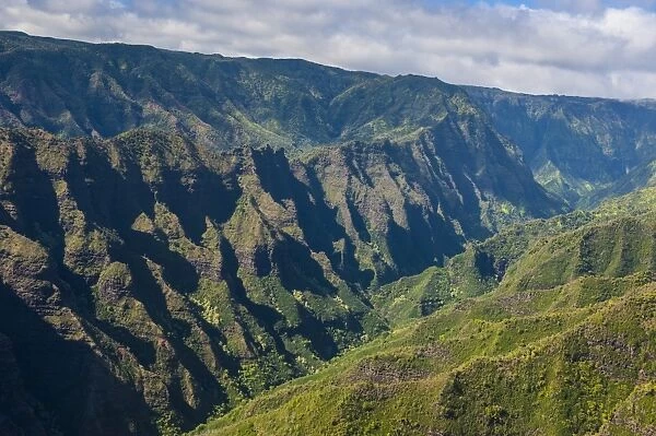 Aerial of the Waimea Canyon, Kauai, Hawaii, United States of America, Pacific