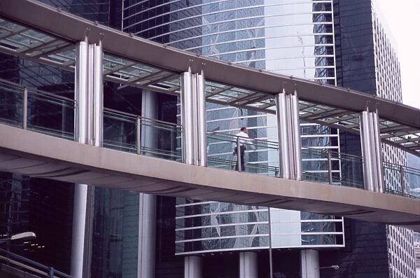 One of many aerial walkways connecting buildings in Central, Hong Kong Island