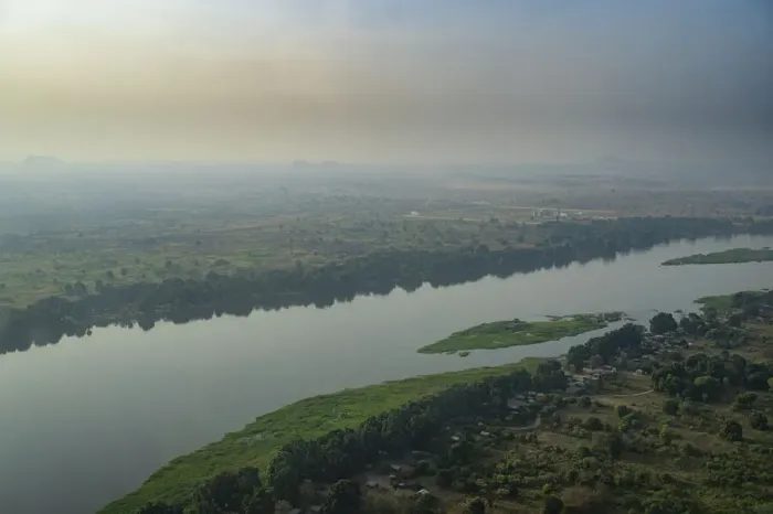 Framed Print : Aerial of the White Nile, Juba, South Sudan, Africa Framed Print : Aerial of the White Nile, Juba, South Sudan, Africa