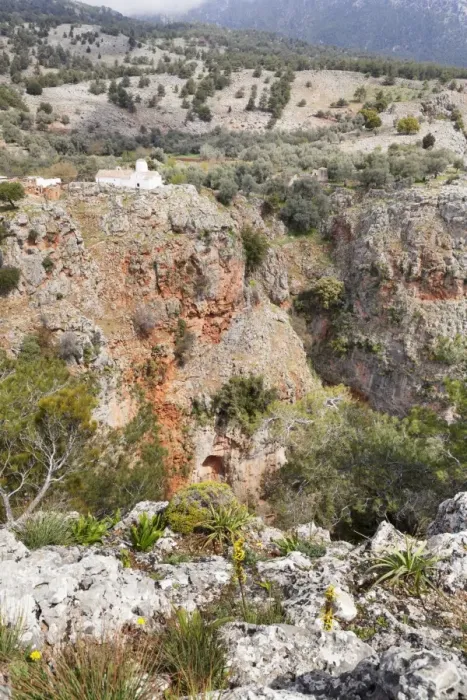 Framed Print : Agios Michaelis Church, Aradena Gorge, Lefka Ori Mountains, Aradena, South Crete, Crete, Greek Islands, Greece, Europe