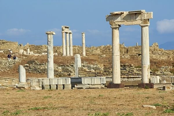 Agora of the Italians, Delos, UNESCO World Heritage Site, Cyclades Islands